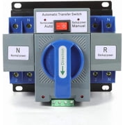 Automatic Transfer ATS, Power ATS 63A 2P, 110V AC Automatic/Manual Changeover with Lights, Wall-Mounted for Generator/Elevator// Backup Power