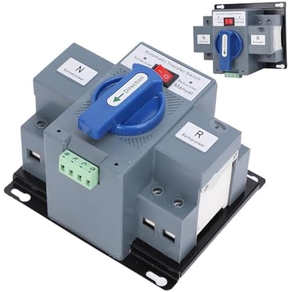 Automatic Transfer Switch, 110V Dual Power Generator Transfer Switch 50HZ/60HZ, Electronic Power Circuit Breaker$$Garden & Patio