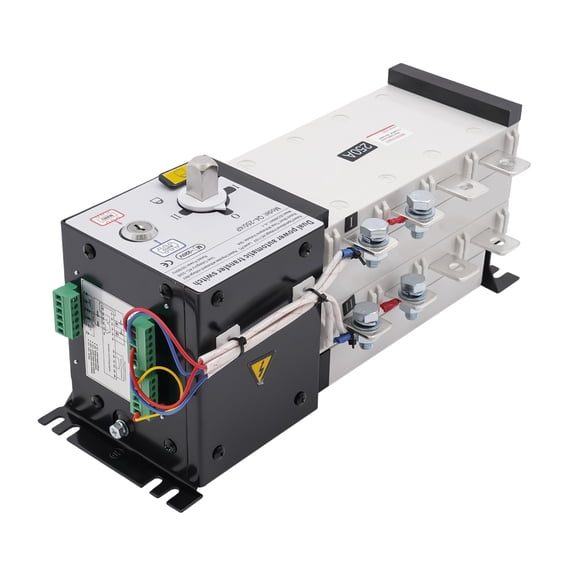 Automatic Transfer Switch, 250A Industrial Automatic Transfer Switch 110V Dual Power Generator Changeover Switch Support Manual/Auto Adjustment Switch