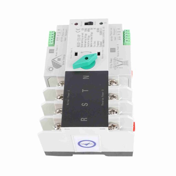 Automatic Transfer Switch 4P Dual Power Changeover Switch for Home Generator, 110V 63A PC Flame Retardant Shell Millisecond Quick Response Emergency Power Backup Controller (10 in / 25.4 cm)