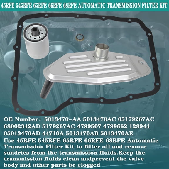 Automatic Transmission Filter and Gasket Kit Compatible with Dodge Ram Jeep Commander, 45RFE 545RFE 65RFE