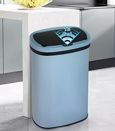 Automatic Trash Can 13 Gallon Garbage Can with Lid Stainless Steel ...