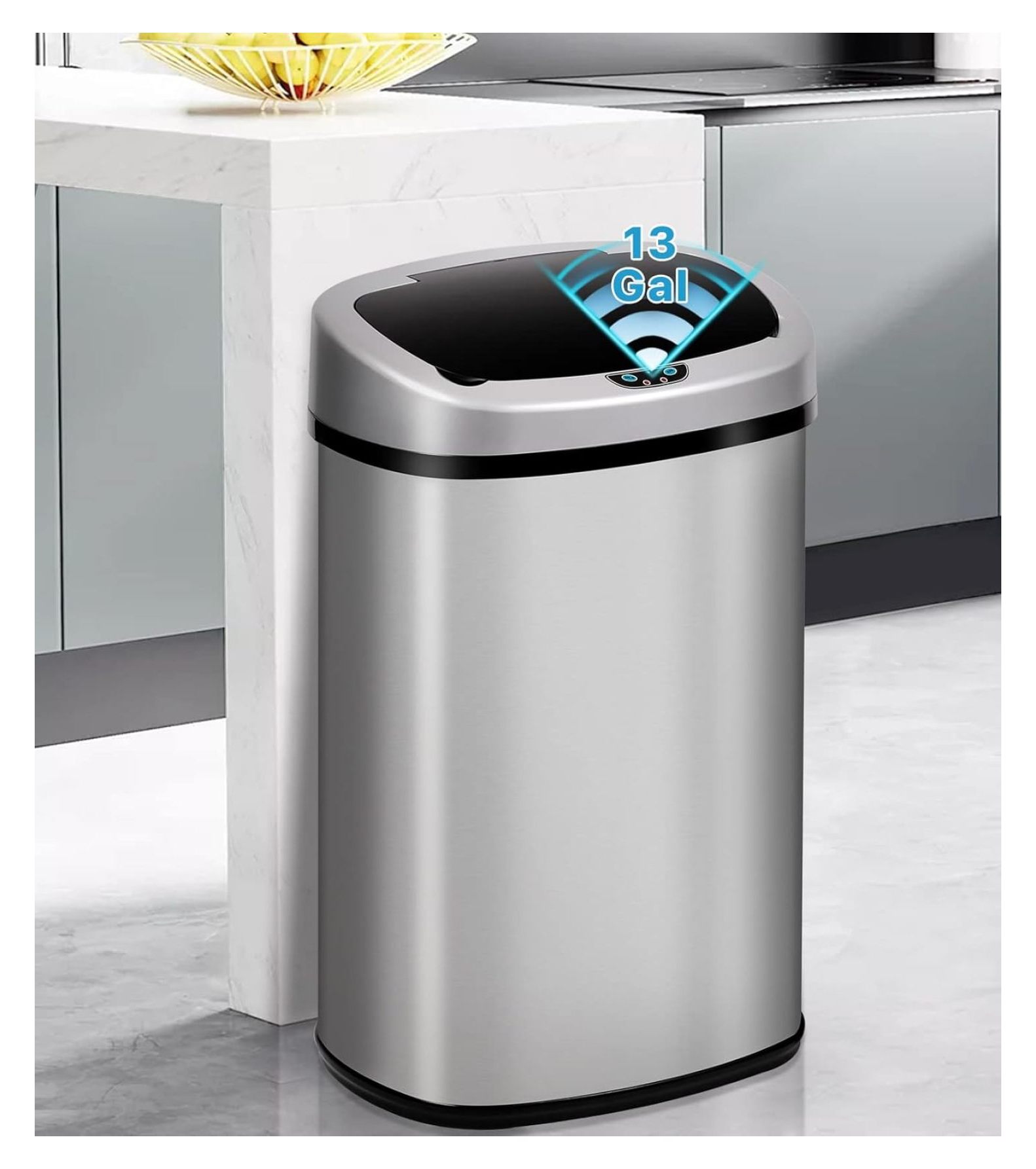 Artistic Stainless Steel 13 Gallon Garbage Can Landscape Digital Art Artistic Stainless Steel 13 Gallon Garbage Can Landscape Digital Art