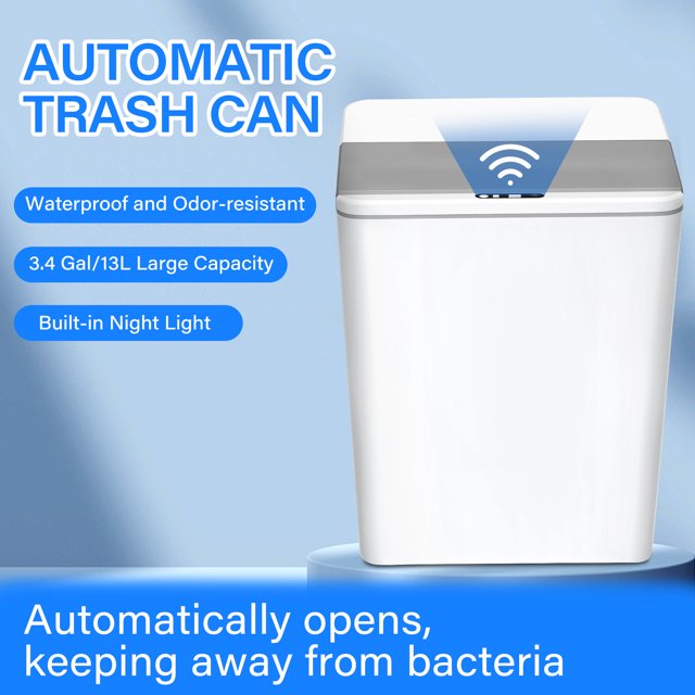 Automatic Trash Can, 3.4 Gallon Bathroom Trash Can with Sensor, Small