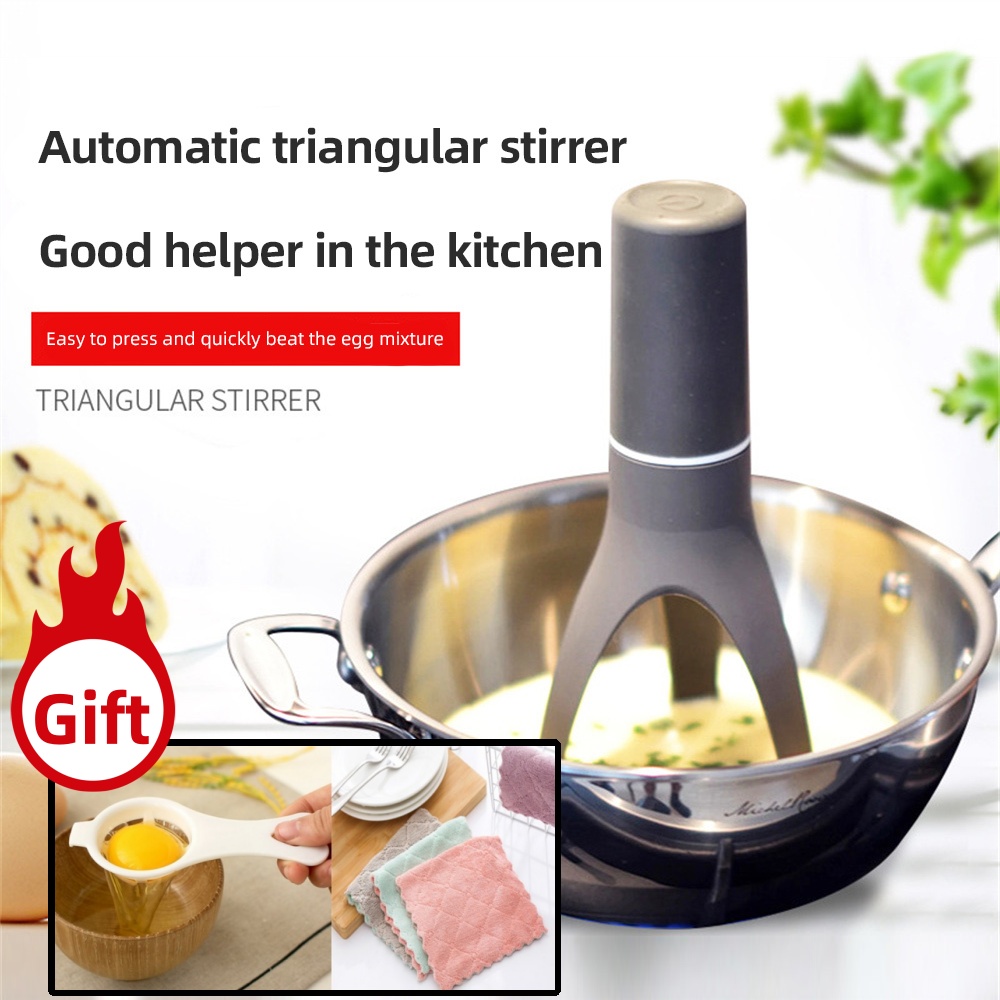 Automatic Triangle Whisk Stir Stick Food Blender Kitchen Utensil