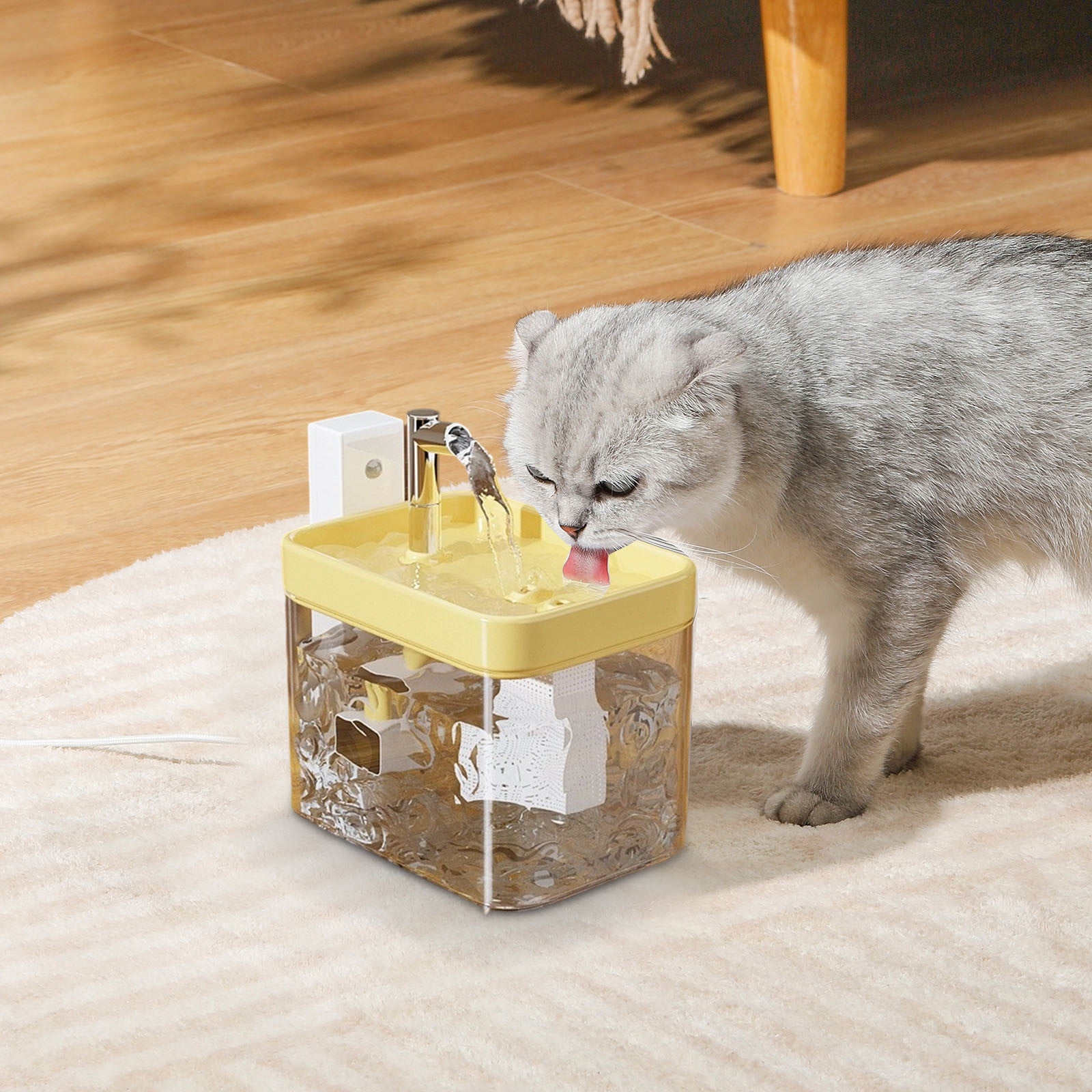 Automatic Pet Water Dispenser with Triple Filtration System Large Capacity Quiet Operation LED Indicator for Cats and Dogs