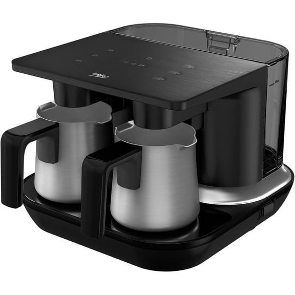 Automatic Turkish Coffee Maker | 6-Cup Greek Machine with Anti-Spill Sensor, Fast Brewing, UL Certified, Matte Black, 120V, Induction, Water tank, sensor cook technology