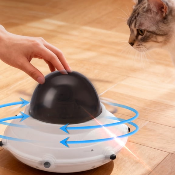 Automatic UFO Cat Teaser, Smart Laser Pointer Toy with App Control, Boredom Relief Self-Playing Cat Toy for Kittens & Adult Cats (Gray)