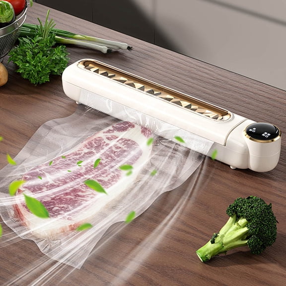 Automatic Vacuum Sealer Machine for Food Storage - 110V, 60KPA Suction, 12" Heat Strip, 10 Bags Included - Portable Fresh Keeper with 2 Sealing Modes