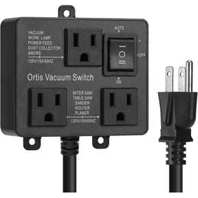 Ortis Automatic Vacuum Switch, Delay On/Off, Prevents Circuit Overload, for Power Tools, Black, Father's Day Gift
