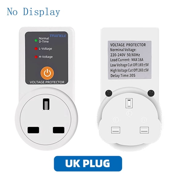 Automatic Voltage Protector Socket Adjustable Power Surge Protector Universal/US/EU/UK Plug Voltage Safe Protection Device AC 220V 16A