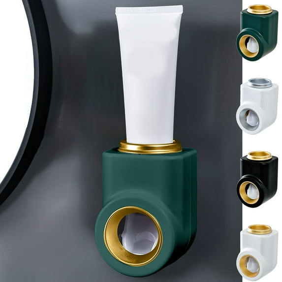 Automatic Wall Mounted Toothpaste Dispenser and Storage Holder - Space Saving Bathroom Organizer with Easy Press Design - Available in 4 Colors, 4.3x2.8x1.9 Inches
