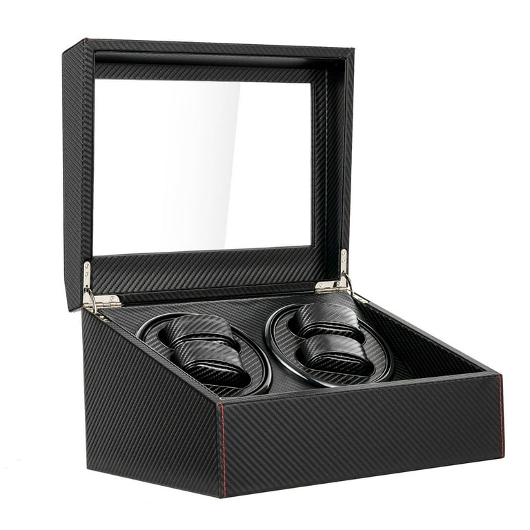 Rotations Carbon Fiber Cloth Covered Metal Single Watch Winder Rotations Carbon Fiber Cloth Covered Metal Single Watch Winder