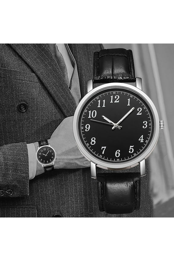 Automatic Watches for Men Men's Fashion Design Leather Watch Digital Quartz Temperament Men's Watch Gift