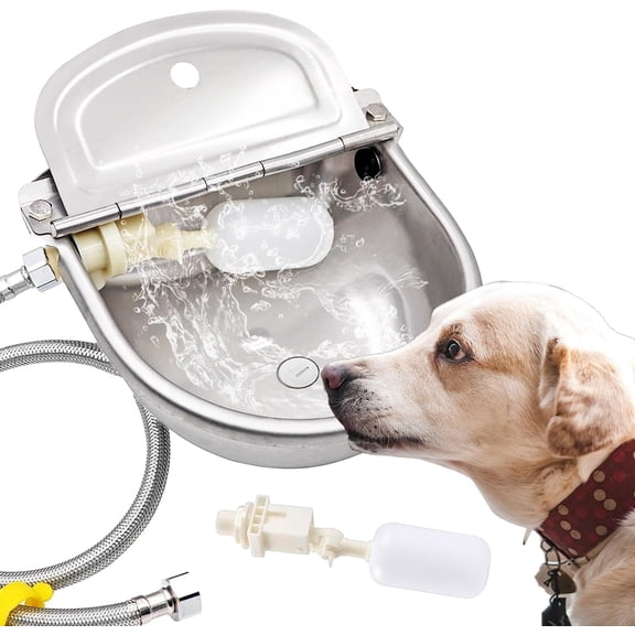 Automatic  Water Bowl Dispenser Large Size Pet Waterer Feeder Stainless- Water Trough for Poultry and Small Livestock