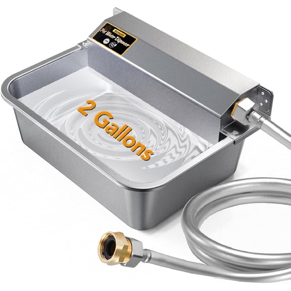 Automatic Water Dispenser for Dogs 2 Gallons, 304 Stainless Steel Dog Water Bowl Dispenser for Farm Chicken Pets Indoor&Outdoor Dog Waterer Feeder Fit 3/4'' GHT Faucet Auto Filling Wide Drinking Area