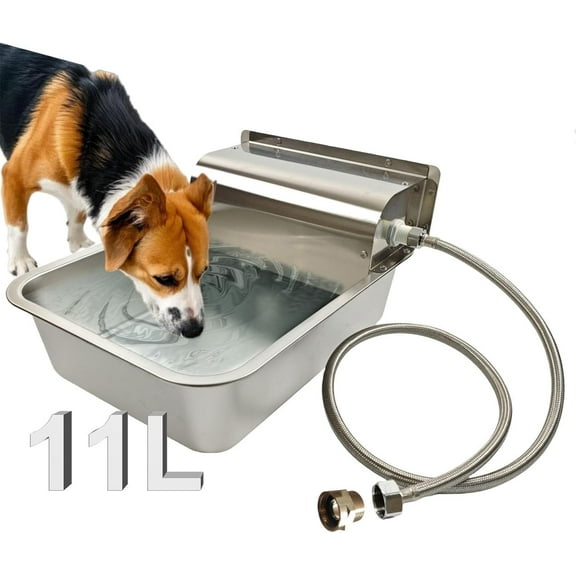 Automatic Water Dispenser for Dogs Large, Outdoor Dog Water Dispenser, 304 Stainless Steel Auto Filling Dog Water Bowl, Suitable for Horses, Chickens, Dogs, Livestock, Easy to Clean