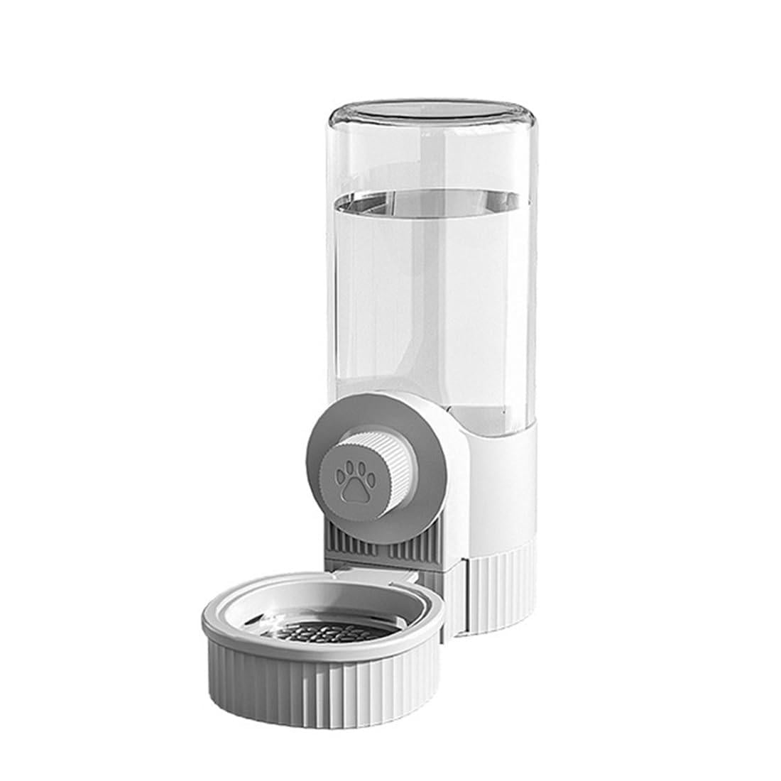 Automatic Water Dispenser, Pet Fountain, Water Dispenser for Cats, Water Sculpted Piece for Cats, 18Oz Storage, Crate Hung, Light Gray, 1 Unit