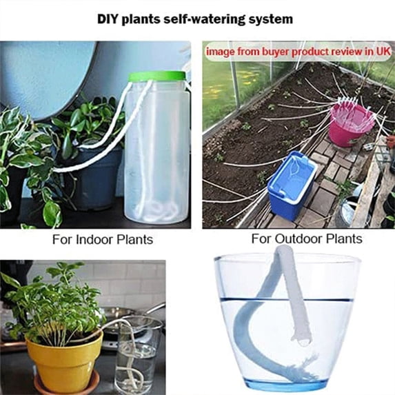 Automatic Watering Cotton Rope, DIY Greenery Watering Device System, 30-Feet Garden Irrigation Core, 1-Pack