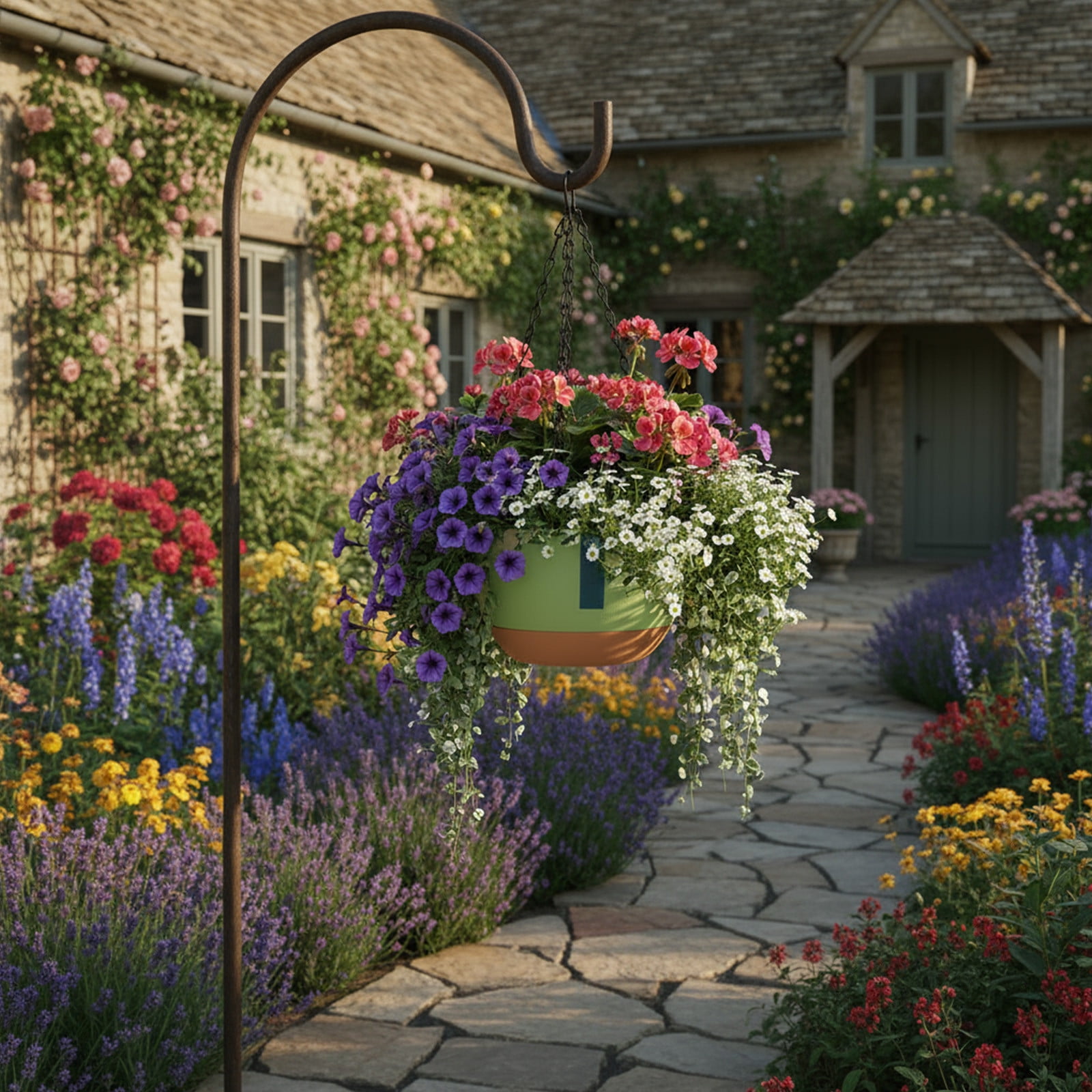 Automatic Watering Hanging Planter Basket | Self-Watering Flower Pot ...