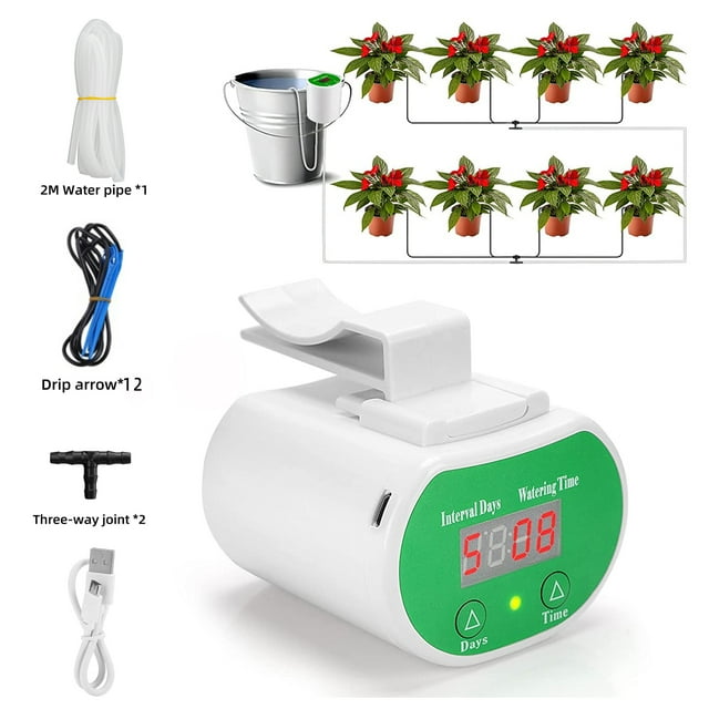 Automatic Watering System with Timer, LED & USB, Drip Irrigation Kits