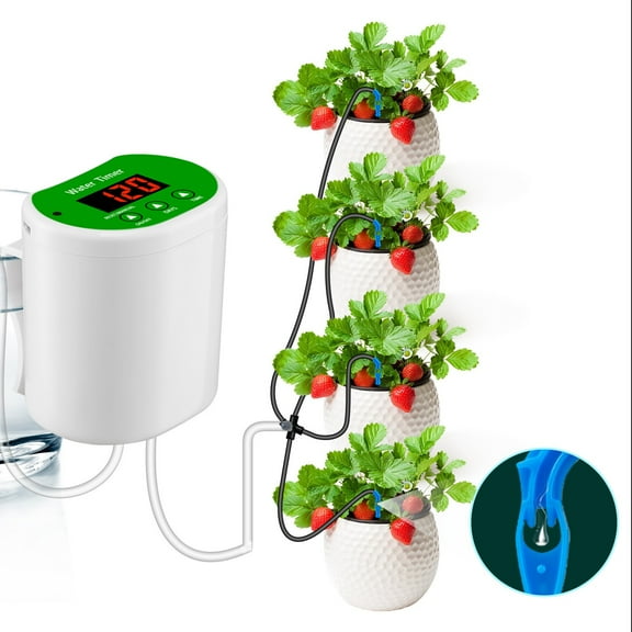 Automatic Watering System for Indoor Outdoor Potted Plants | Digital Self-Watering Device with USB Rechargeable Timer | Intelligent Quantitative Irrigation | Fits 20-50L | Home Garden Office Balcony
