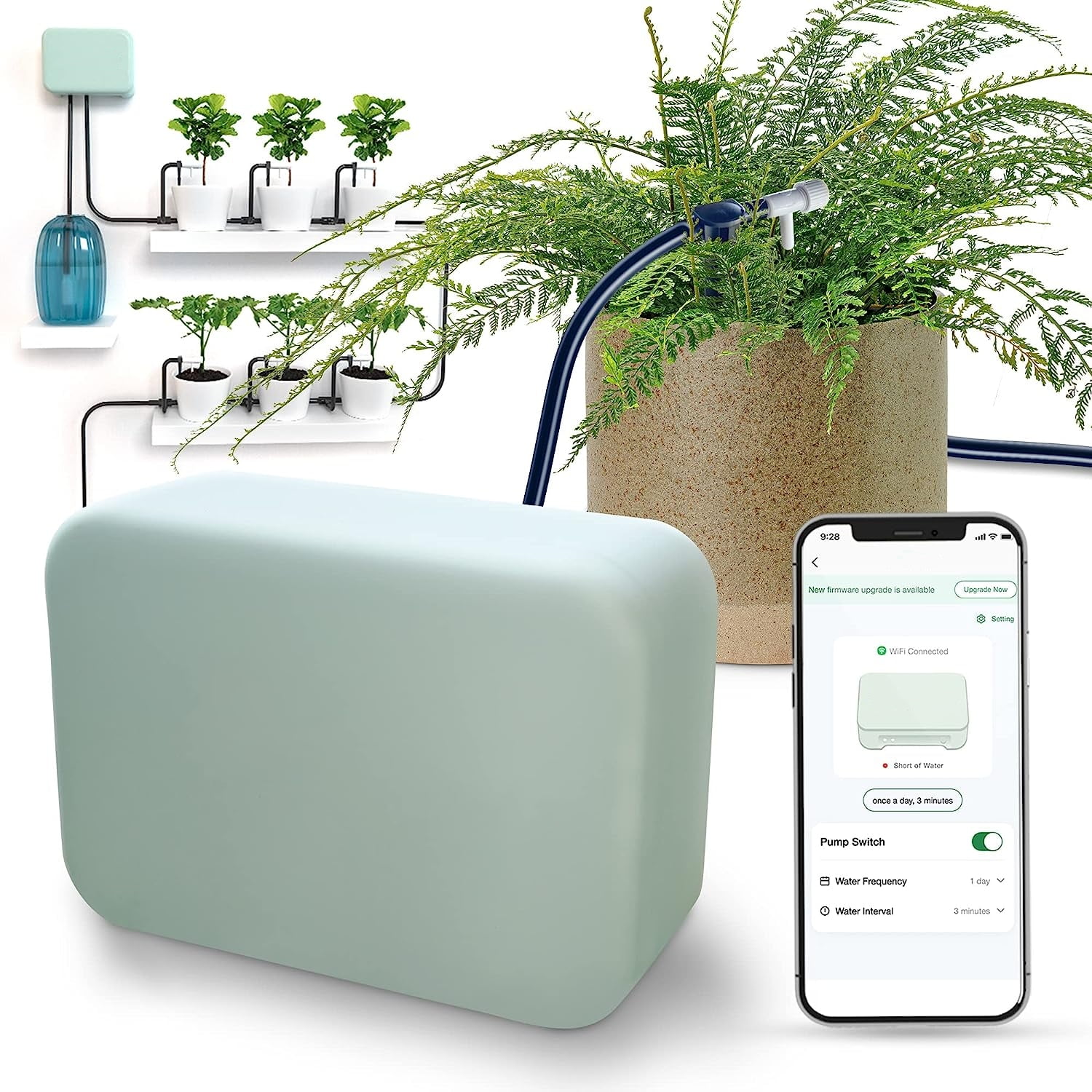 Automatic Watering System for Indoor Plants, Wifi & App Water Shortage