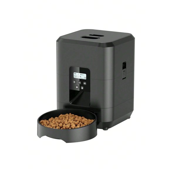 Automatic WiFi Pet Feeder with Scheduled Meals and Stainless Steel Bowl, Black