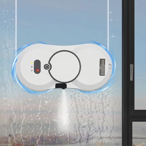 Automatic Window Cleaning Robot, 2800Pa Strong Suction Smart Window Cleaner with Remote Control, for Windows, Tiles, Glass Door