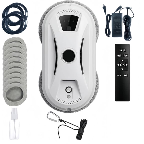 Automatic Window Cleaning Robot  2800Pa Suction, Edge Detection & Anti-Drop, Remote Control, 3 Modes for Inside & Outside Glass Cleaning
