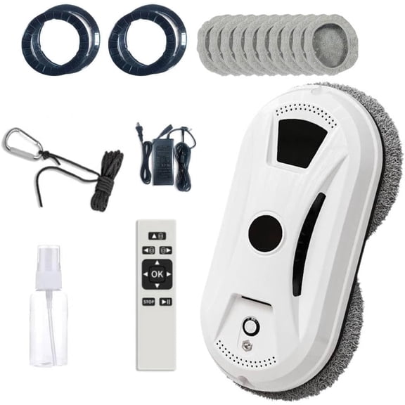 Automatic Window Cleaning Robot, Dual Disc 2800Pa Suction Glass Cleaner, Edge Detection Anti-Drop Window Cleaning Machine with Remote Control for Windows, Mirrors & Glass Doors