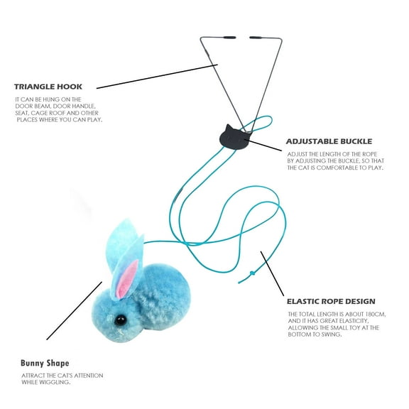 Automatic Window Door Hanging Toy Elastic Rope Self Playing Interactive Rabbit Teaser Exercise For Indoor Cats