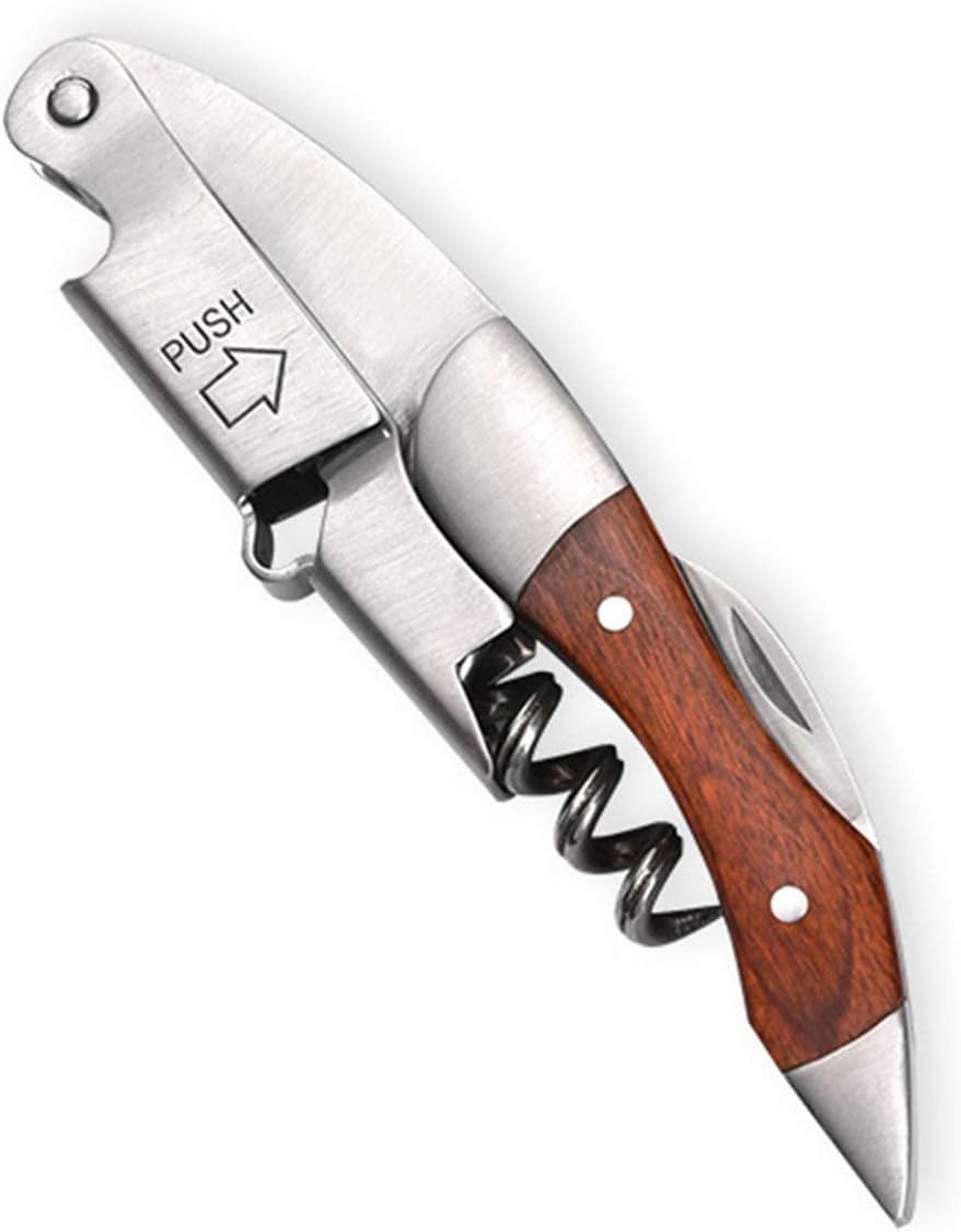 Automatic Wine Opener, Stainless Steel Doubled Hinged Corkscrew Waiters