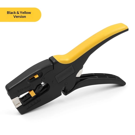 Automatic Wire Stripper Tool with Cutter Adjustable Electrical Cable Wire Stripping Tool Quick Strip Wire Cutter Stripper for Electrician Stripping Range 7-32AWGyellow-black