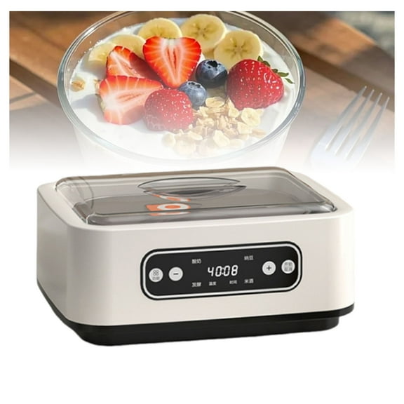 Automatic Yogurt Machine, Yogurt Maker With 9 Pcs Glass Jars Stainless Steel Inner Container,1.6L Multi-Function Time Control LCD Display for Fresh Homemade Yogurt