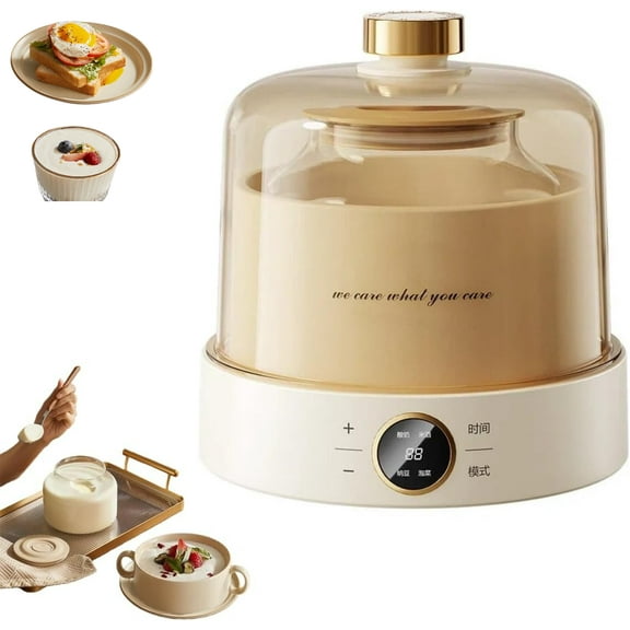 Automatic Yogurt Maker Machine, 4-in-1 Glass Fermentation Pot for Greek Yogurt, Probiotic, Rice Wine, Pickles, Natto, 1L, Adjustable Timer, Constant Temperature Heating,Kitchen Appliance