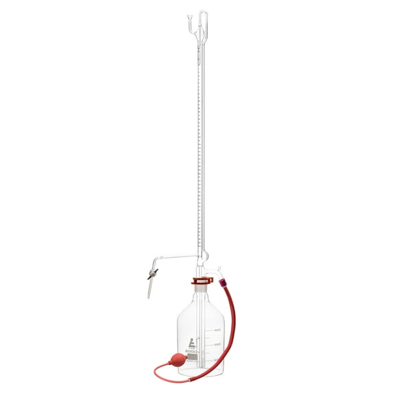 Automatic Zero Burette, 50ml - Class B - 34/35 Joint Size - 0.10?ml Tolerance, 0.10ml Sub. Divisions - 2000ml Reservoir Capacity - Eisco Labs