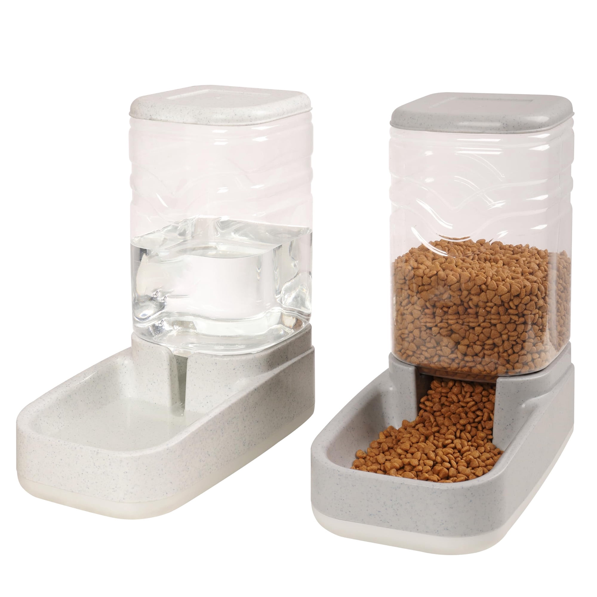 Automatic cat feeder and water dispenser, graity pet bowl for small medium dogs cats rabbits, large capacity 3.8L pet feeder storage container, durable material, perfect for busy pet owners, white
