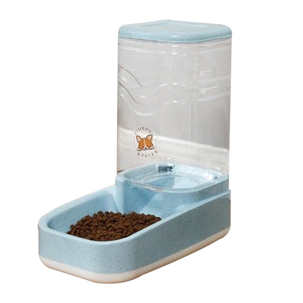 Automatic dog and cat Gravity food and water dispenser set with pet