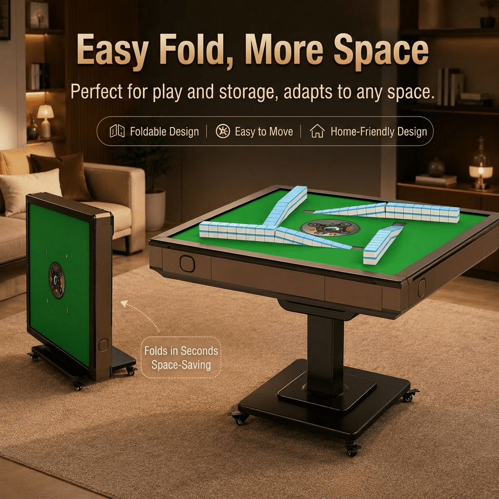 Automatic mahjong table Suitable for Chinese,Folding Electric Mahjong Table ，100K Family Choice,Two sets of 42mm mahjong tiles set， quiet shuffling, （Easy to install）