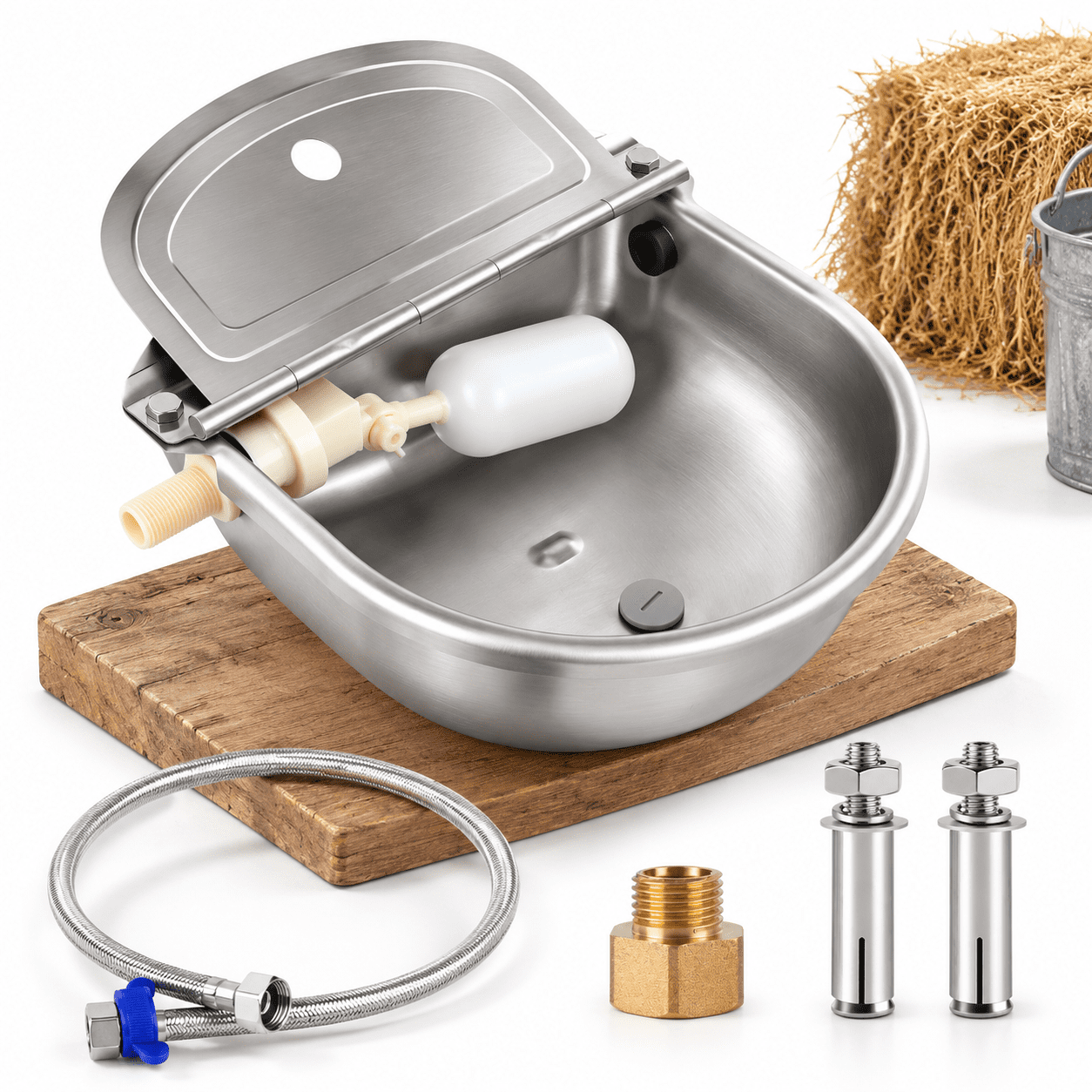 Automaticl Dispenser Horse Water Bowl With Float Valve Stainless Steel ...