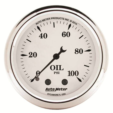 Autometer 1621 Old Tyme White Mechanical Oil Pressure Gauge
