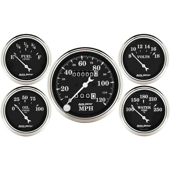 AutoMeter 1708 Old Tyme Black Street Rod Kit