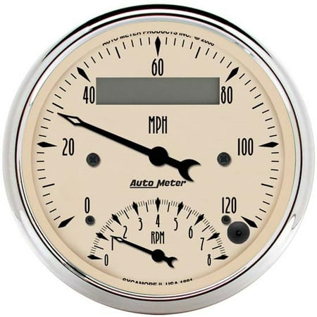 Autometer 1881 Antique Beige Tach/Speedo Gauge, 3-3/8", 120 MPH & 8K Rpm, Electric Program.