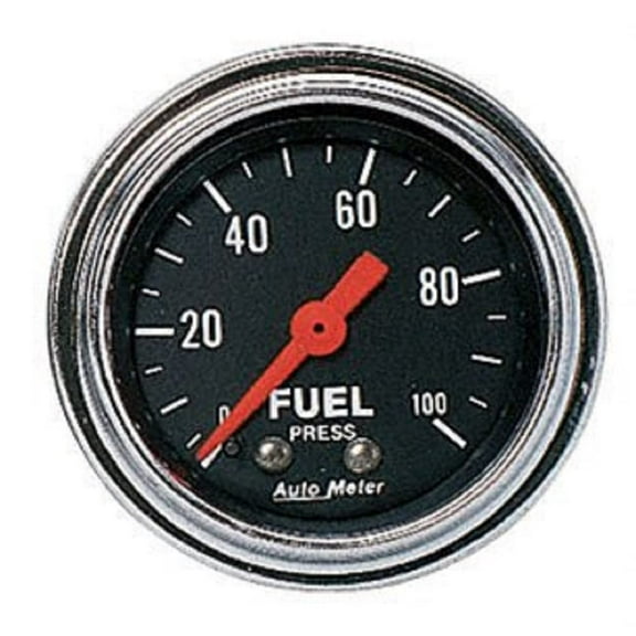 Autometer 2412 Traditional Chrome Fuel Pressure Gauge, 2-1/16", 100 PSI, Mechanical