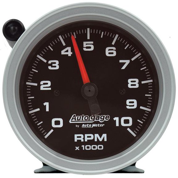 Autometer 3.75 in. dia. 10000 RPM Electric Analog Auto Gage Tachometer with Pedestal Mount, Black