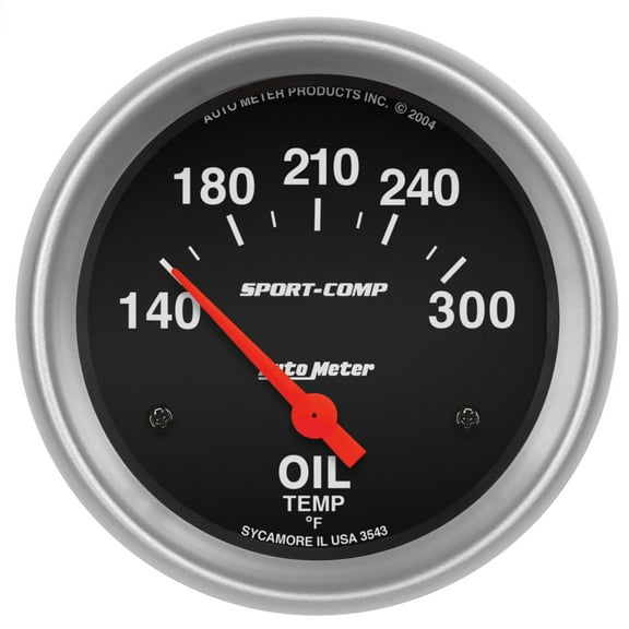 Autometer 3543 Sport-Comp Oil Temperature Gauge, 2-5/8", 140-300 F, Electric