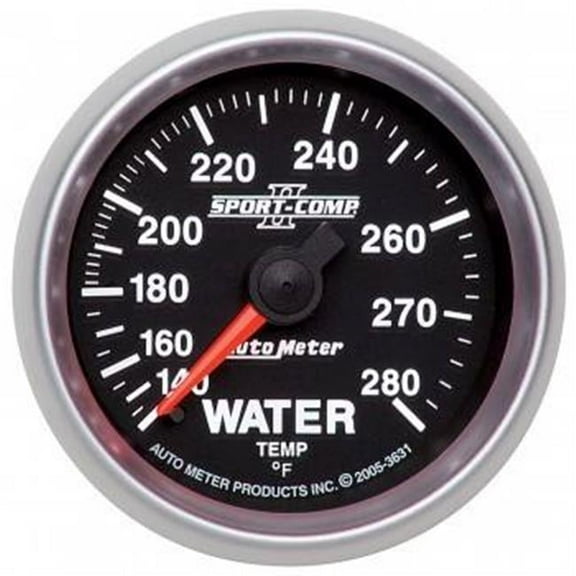 AutoMeter 3631 Sport-Comp II Water Temperature Gauge 2-1/16" 140-280F Mechanical