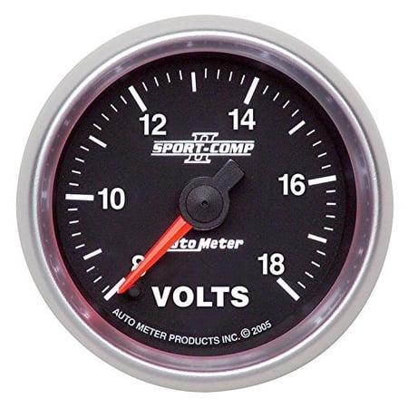 Auto Meter 3691 Sport-Comp II 2-1/16" 8-18V Full Sweep Electric Voltmeter