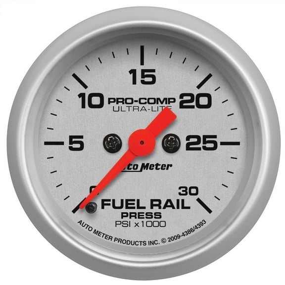 Autometer 4386 Ultra Lite Fuel Rail Pressure Gauge Fits select: 2003-2007 DODGE RAM 2500, 2003-2007 CHEVROLET SILVERADO